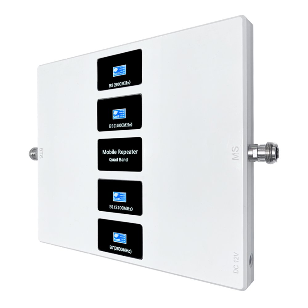 Quad band signal amplifier 900 1800 2100 2600MHz Signal Booster LTE Mobile Signal Repeater Mobile Booster 2G 3G 4G 5G